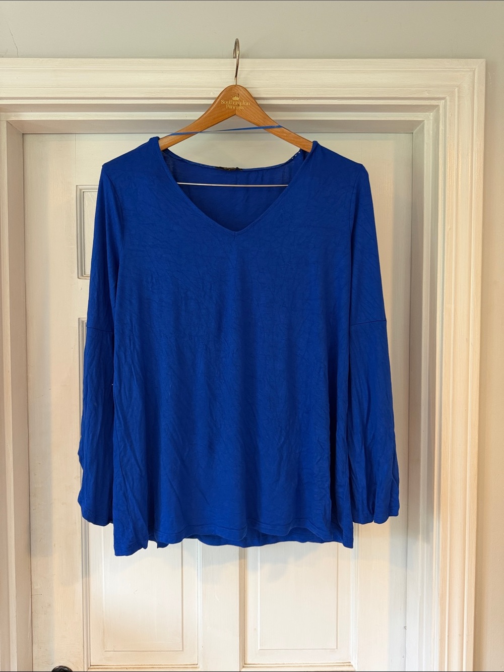 Cupio Royal Blue V-Neck Long Sleeve Top